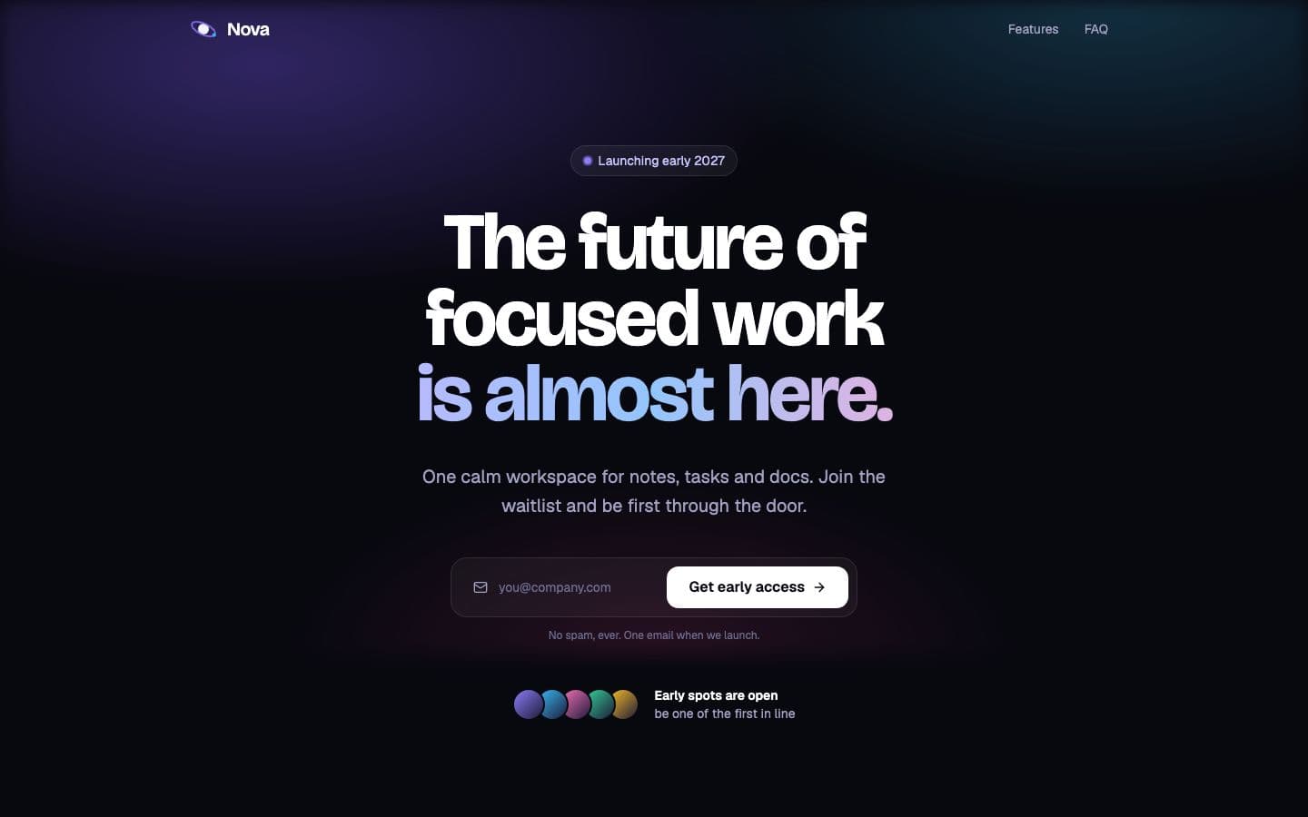 The Aesthetic Waitlist template in VibeDream