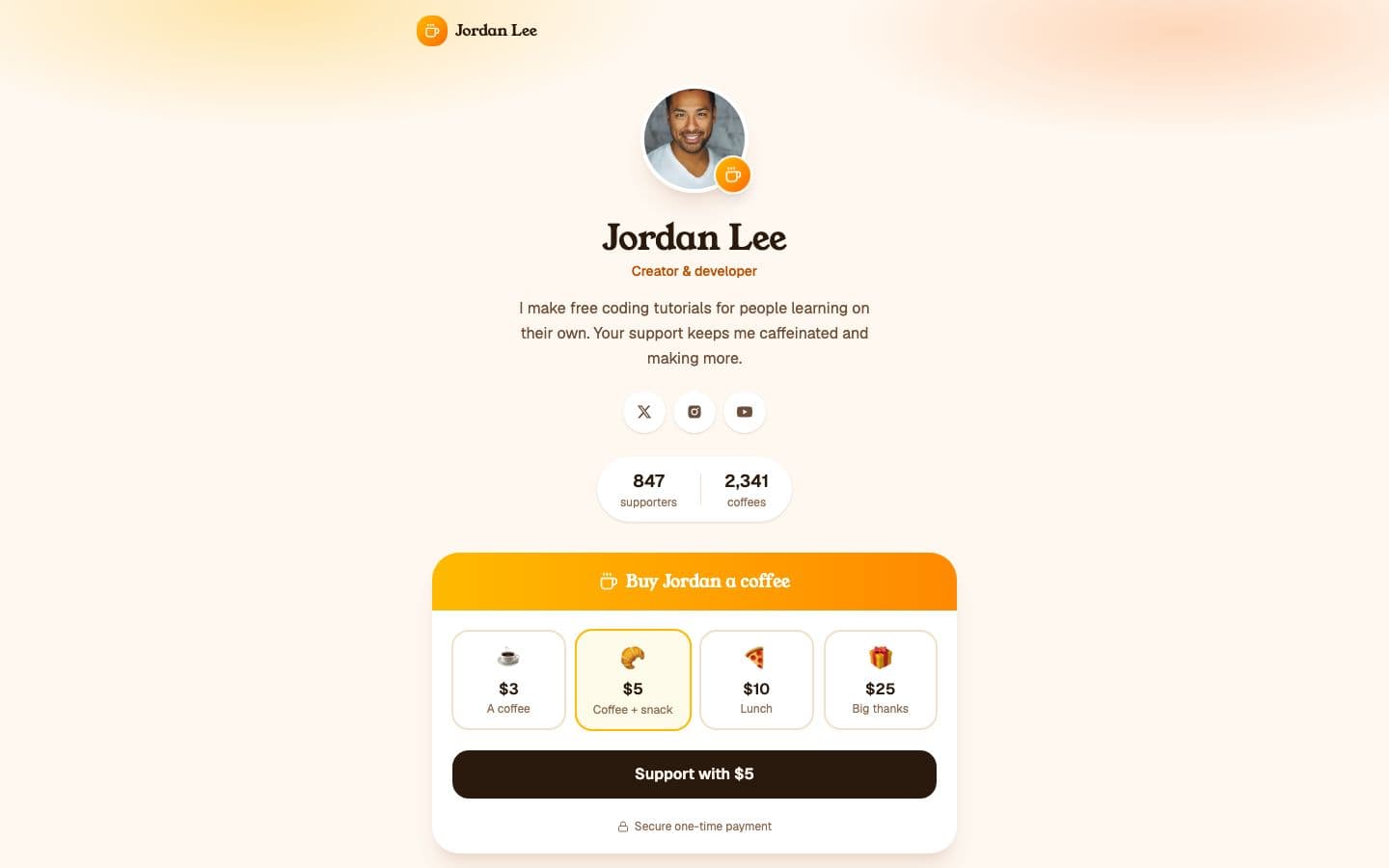 Supporter Page